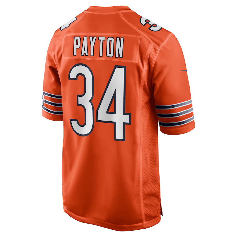 Silnrao C.Bears #34 Walter Payton Player Orange Alternate Game Stitched Jerseys