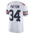 Silnrao C.Bears #34 Walter Payton Player White Alternate Classic Limited Game Stitched Jerseys
