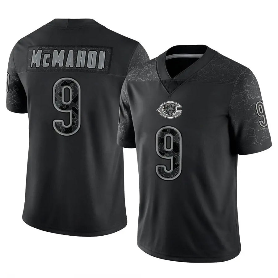 Silnrao C.Bears #9 Jim McMahon Player Black RFLCTV Limited Stitched Jerseys
