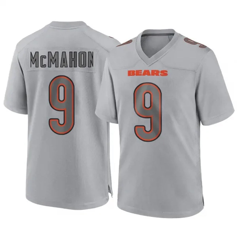 Silnrao C.Bears #9 Jim McMahon Player Gray Fashion Stitched Jerseys