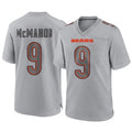 Silnrao C.Bears #9 Jim McMahon Player Gray Fashion Stitched Jerseys