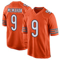 Silnrao C.Bears #9 Jim McMahon Player Orange Home Game Stitched Jerseys