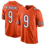 Silnrao C.Bears #9 Jim McMahon Player Orange Home Game Stitched Jerseys