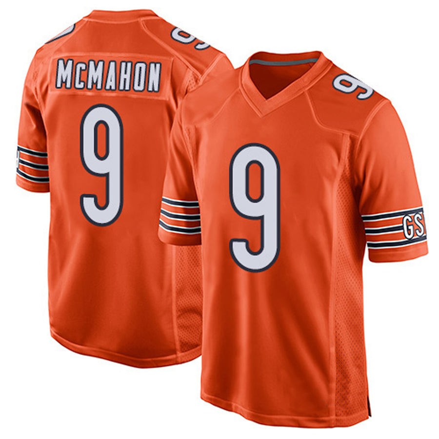 Silnrao C.Bears #9 Jim McMahon Player Orange Home Game Stitched Jerseys