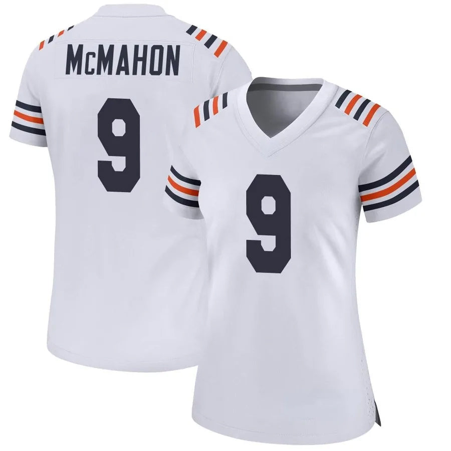Silnrao C.Bears #9 Jim McMahon Player White Alternate Classic Game Stitched Jerseys