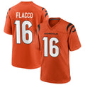 Silnrao C.Bengals #16 Joe Flacco Player Orange Home Game Stitched Jerseys