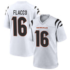 Silnrao C.Bengals #16 Joe Flacco Player White Home Game Stitched Jerseys