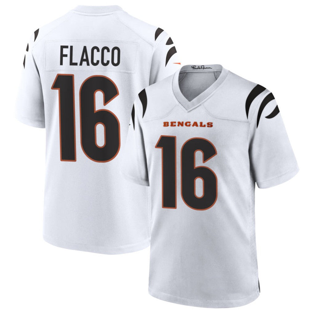 Silnrao C.Bengals #16 Joe Flacco Player White Home Game Stitched Jerseys