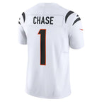 Silnrao C.Bengals #1 Ja'Marr Chase Player White Vapor F.U.S.E. Limited Stitched Jerseys