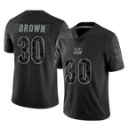 Silnrao C.Bengals #30 Chase Brown Player Black RFLCTV Limited  Stitched Jerseys