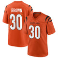 Silnrao C.Bengals #30 Chase Brown Player Oramge Home Game Stitched Jerseys