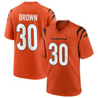 Silnrao C.Bengals #30 Chase Brown Player Oramge Home Game Stitched Jerseys
