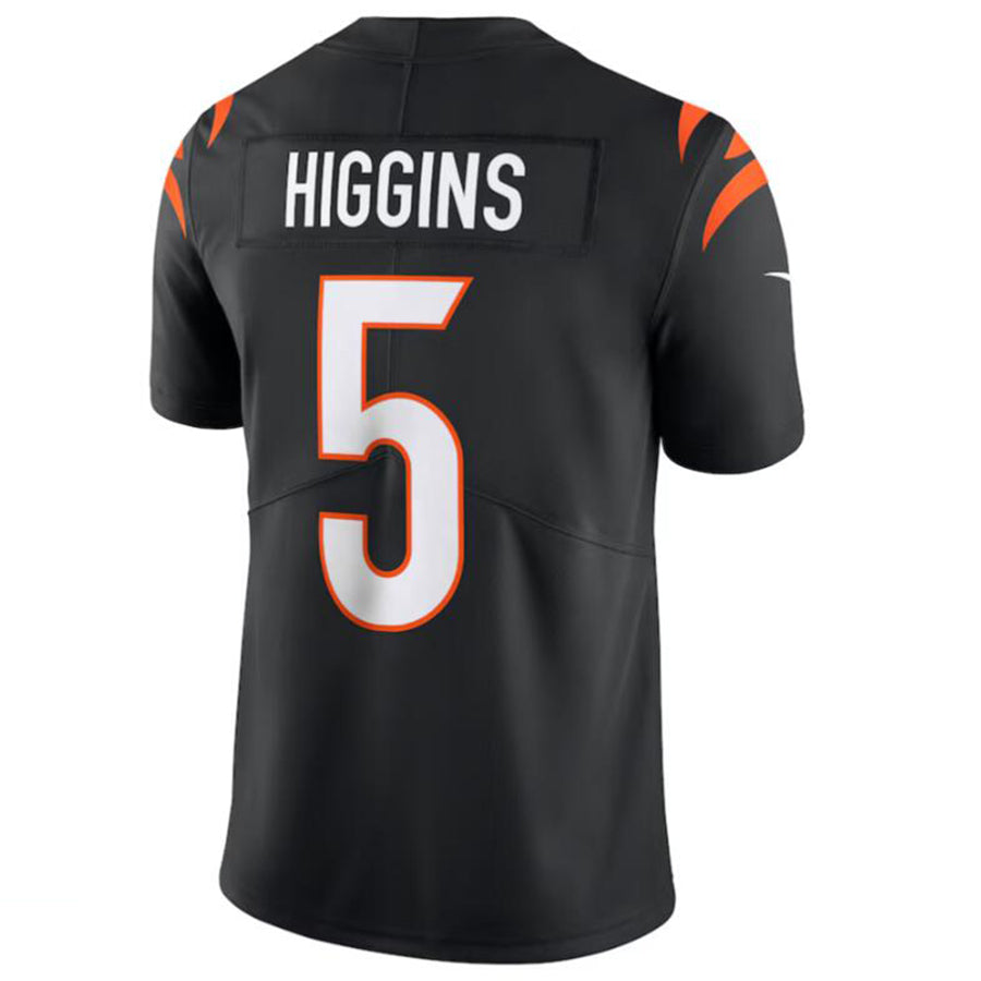 Silnrao C.Bengals #5 Tee Higgins Black Vapor Untouchable Limited Jersey American Stitched Jerseys