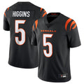 Silnrao C.Bengals #5 Tee Higgins Black Vapor Untouchable Limited Jersey American Stitched  Jerseys
