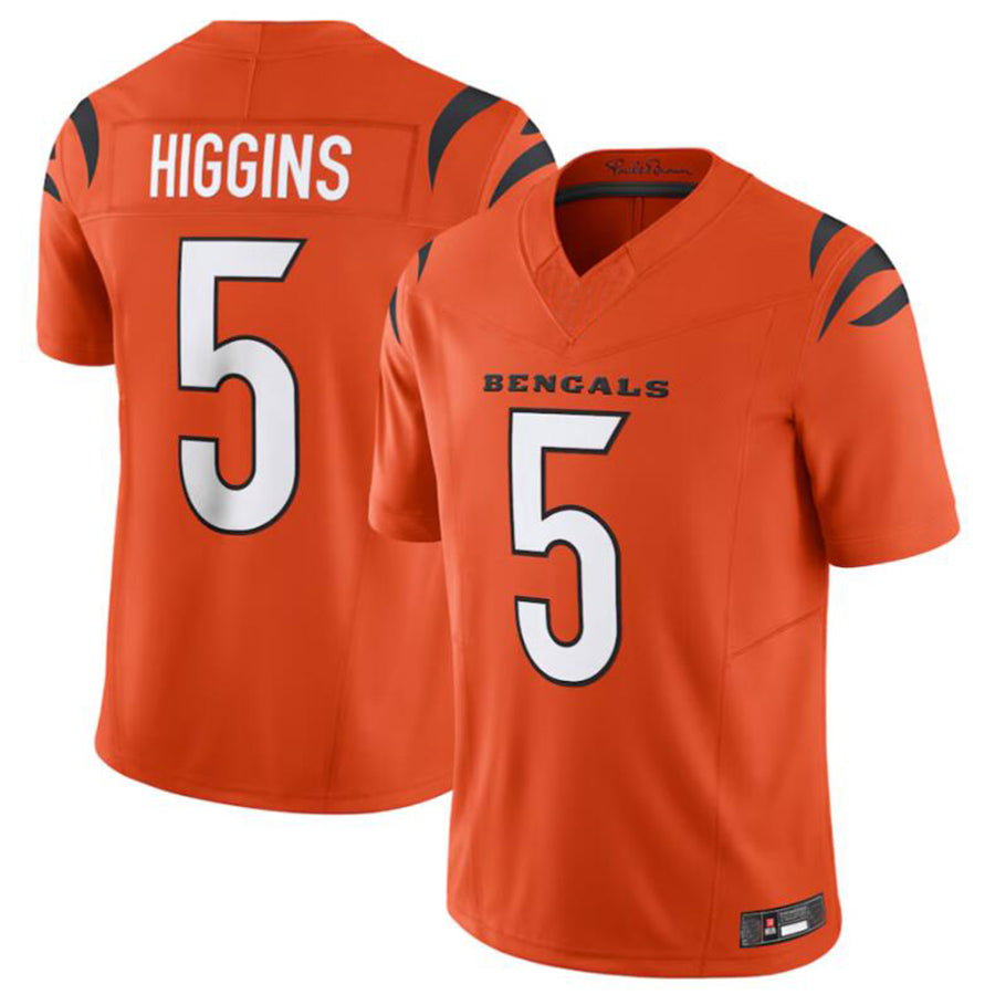 SilnraoC.Bengals #5 Tee Higgins Orange Vapor Untouchable Limited Jersey American Stitched  Jerseys