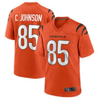 Silnrao C.Bengals #85 Chad Johnson Orange Retired Player Alternate Game Jersey American Stitched Jerseys