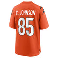 Silnrao C.Bengals #85 Chad Johnson Player Orange Home Game Stitched Jerseys