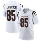 Silnrao C.Bengals #85 Chad Johnson Player White Home Game Stitched Jerseys