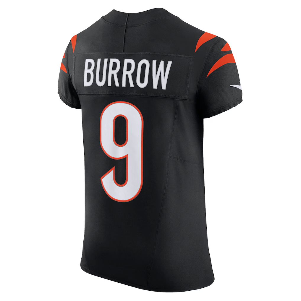 Silnrao C.Bengals #9 Joe Burrow Black Team Vapor F.U.S.E. Elite Stitched Jerseys