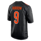 Silnrao C.Bengals #9 Joe Burrow Player Black Game Fashion Stitched Jerseys