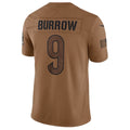 Silnrao C.Bengals #9 Joe Burrow Player Brown Salute To Service Limited Stitched Jerseys