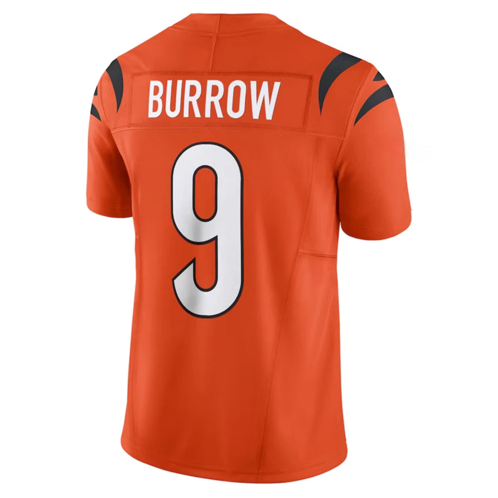Silnrao C.Bengals #9 Joe Burrow Player Orange Vapor F.U.S.E. Limited Stitched Jerseys