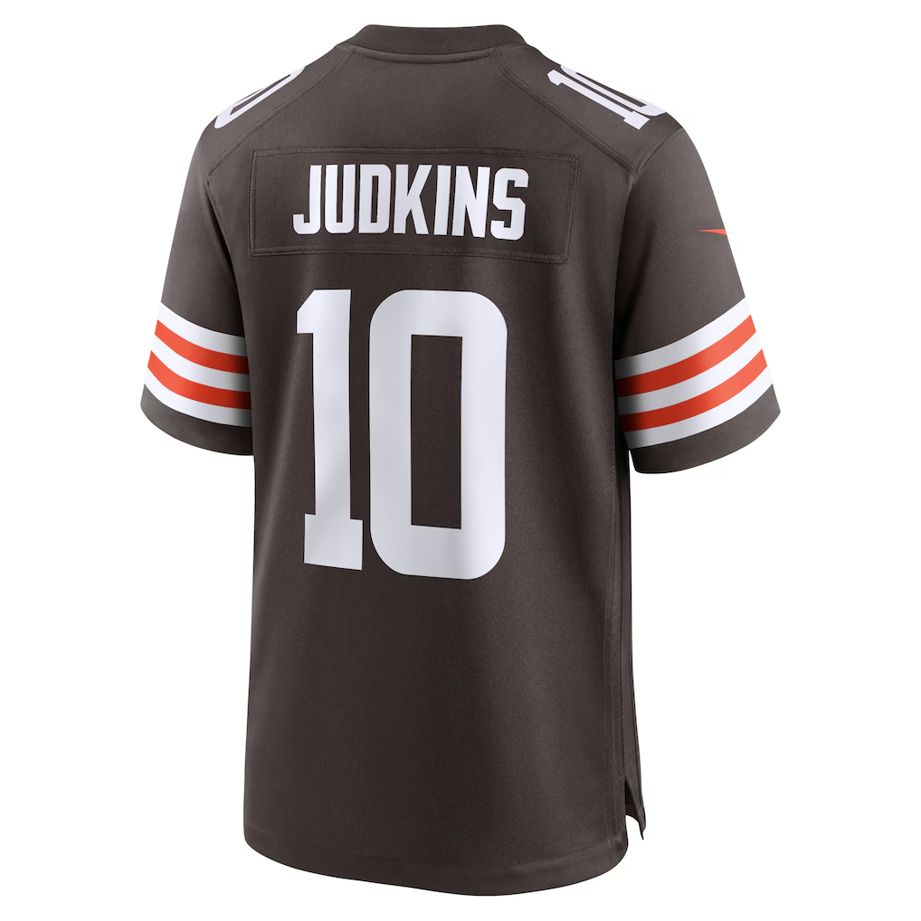 Silnrao C.Browns #10 Quinshon Judkins Brown 2025 Draft Game Stitched Jerseys