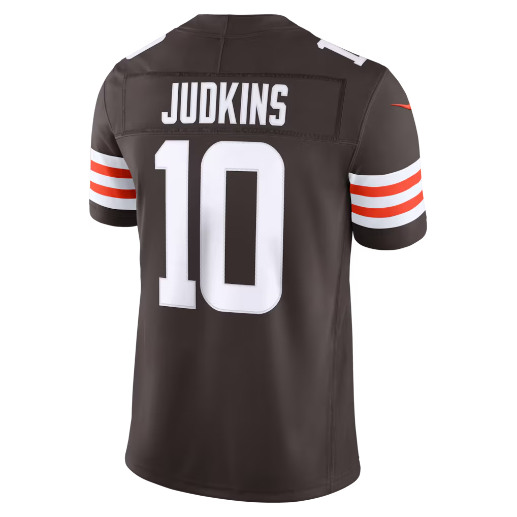 Silnrao C.Browns #10 Quinshon Judkins Brown Team Vapor F.U.S.E. Stitched Limited Jerseys