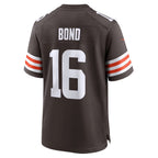 Silnrao C.Browns #16 Isaiah Bond Player Brown Home Game Stitched Jerseys