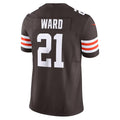 Silnrao C.Browns #21 Denzel Ward Brown Vapor F.U.S.E. Limited Stitched Jerseys