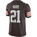 Silnrao C.Browns #21 Denzel Ward Brown Vapor Limited Stitched Jerseys