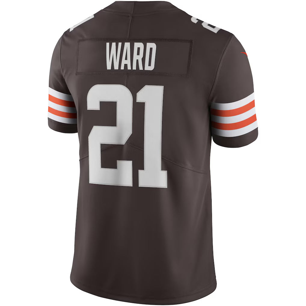 Silnrao C.Browns #21 Denzel Ward Brown Vapor Limited Stitched Jerseys