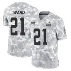 Silnrao C.Browns #21 Denzel Ward Player Arctic Camo Salute to Service Limited Football Jerseys