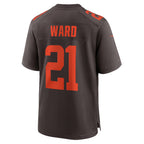 Silnrao C.Browns #21 Denzel Ward Player Brown Game Football Jerseys