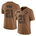 Silnrao C.Browns #21 Denzel Ward Player Brown Salute To Service Limited Football Jerseys