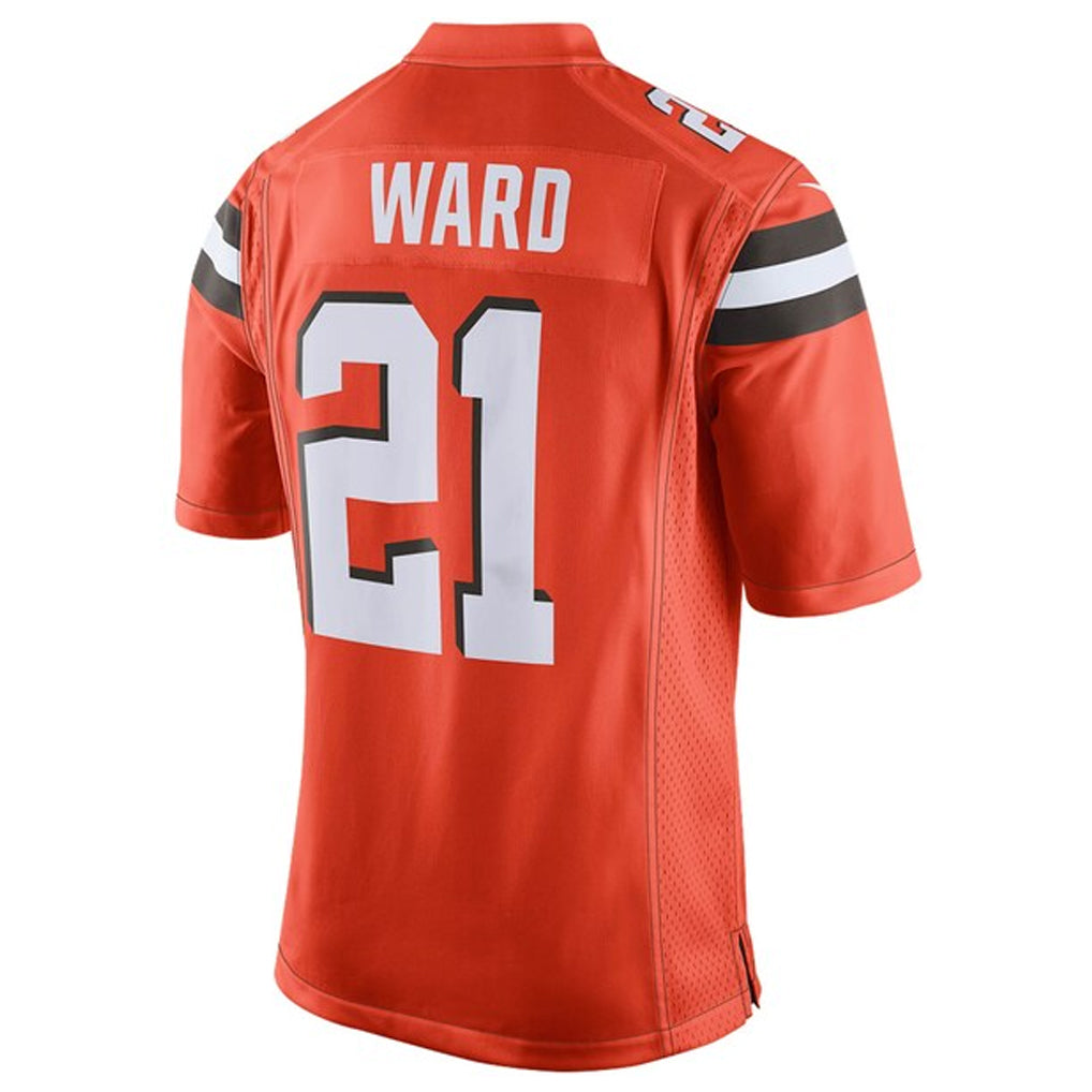 Silnrao C.Browns #21 Denzel Ward Player Orange Vapor Limited Football Jerseys