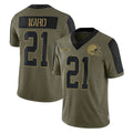 Silnrao C.Browns #21 Denzel Ward Player Salute To Service Limited Olive Football Jerseys