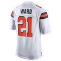 Silnrao C.Browns #21 Denzel Ward Player White Vapor Limited Football Jerseys
