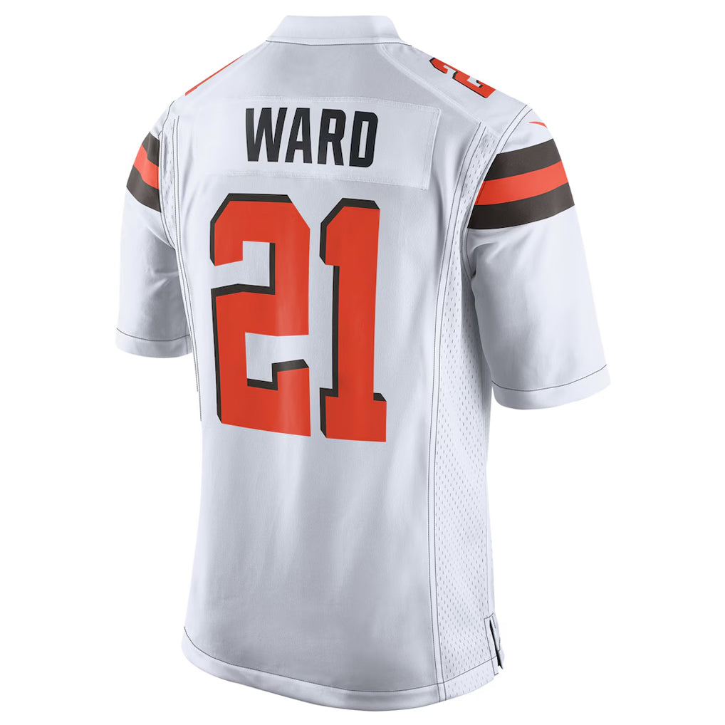 Silnrao C.Browns #21 Denzel Ward Player White Vapor Limited Football Jerseys