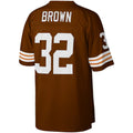 Silnrao C.Browns #32 Jim Brown Mitchell & Ness Brown Big & Tall Retired Player Replica Stitched Jerseys