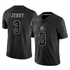 SilnraoC.Browns #3 Jerry Jeudy Player Black RFLCTV Limited Stitched Jerseys