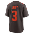 SilnraoC.Browns #3 Jerry Jeudy Player Brown Game Stitched Jerseys