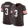 SilnraoC.Browns #3 Jerry Jeudy Player Brown Vapor F.U.S.E. Limited Stitched Jerseys