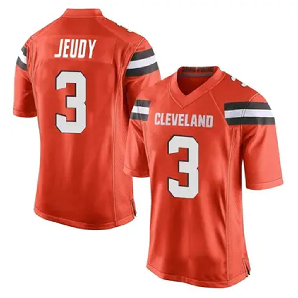 SilnraoC.Browns #3 Jerry Jeudy Player Orange Game Stitched Jerseys