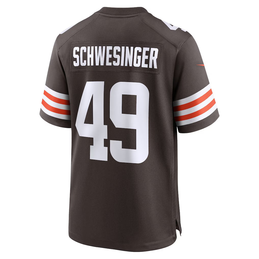 Silnrao C.Browns #49 Carson Schwesinger Brown 2025 Draft Game Stitched Jerseys