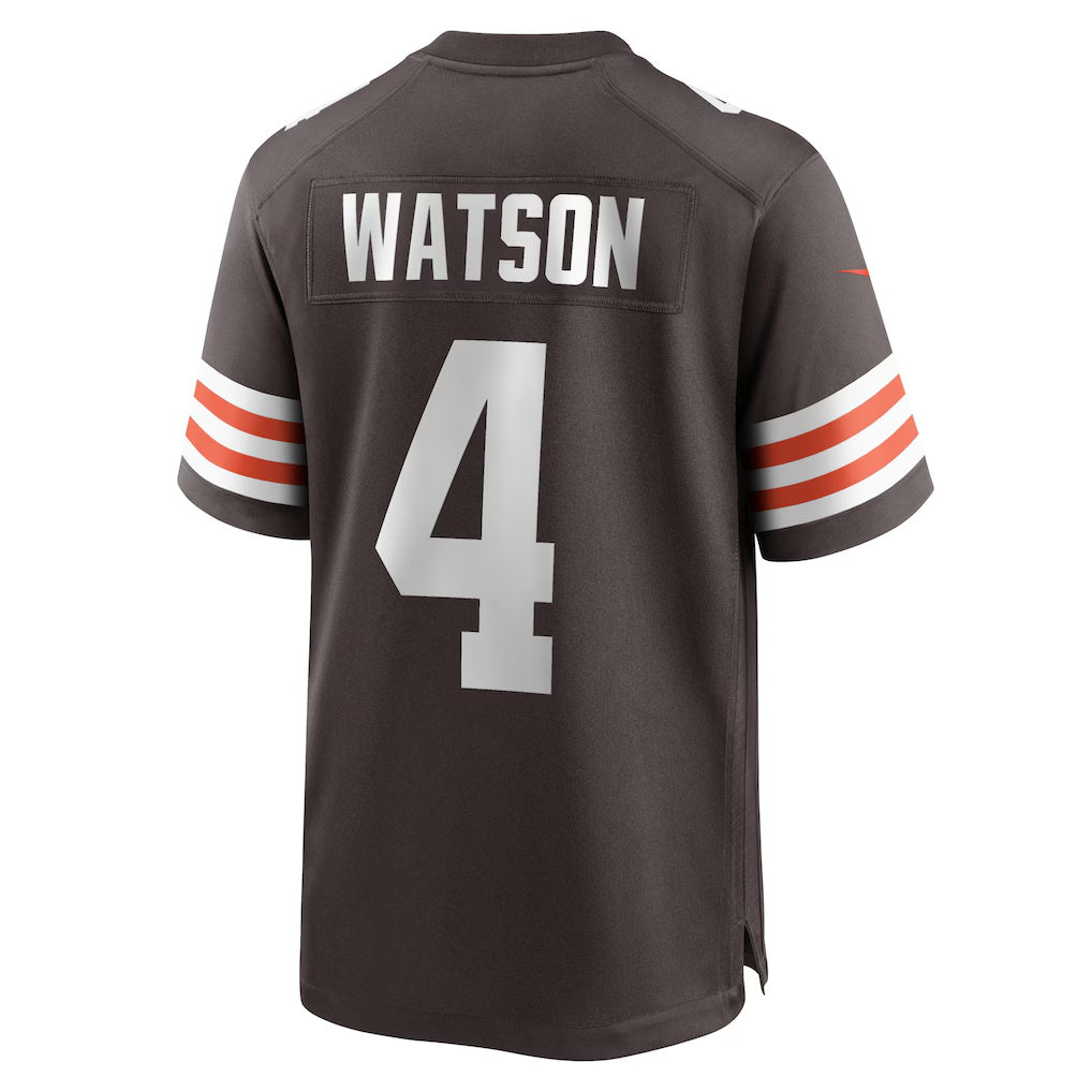 Silnrao C.Browns #4 Deshaun Watson Brown Game Stitched Jerseys