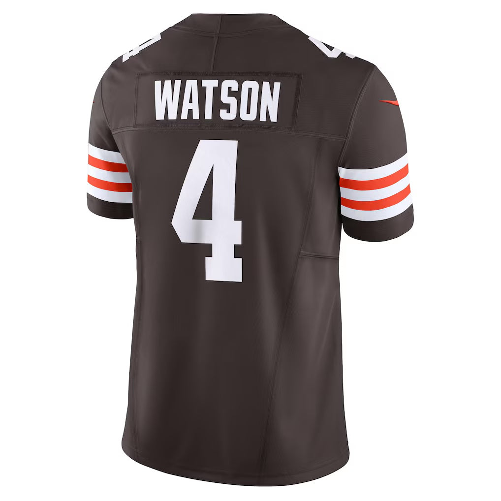 Silnrao C.Browns #4 Deshaun Watson Brown Vapor F.U.S.E. Limited Stitched Jerseys