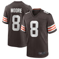 Silnrao C.Browns #8 Elijah Moore Brown Game Retired Player Jersey American Stitched Jerseys