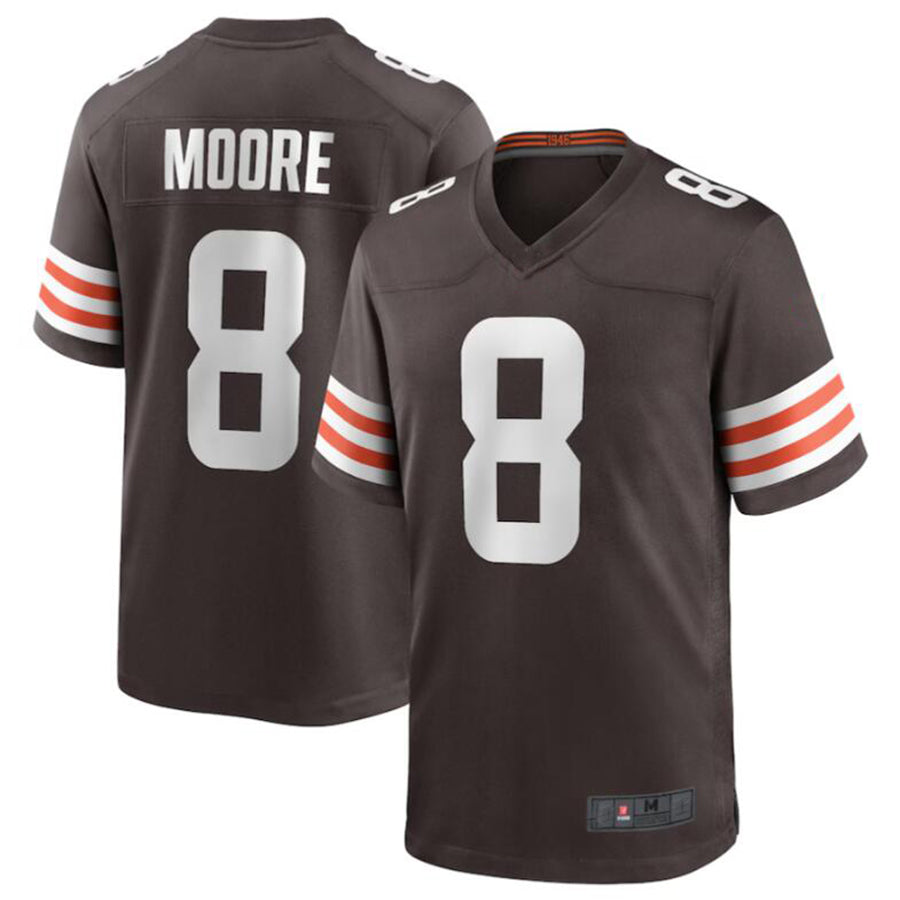 Silnrao C.Browns #8 Elijah Moore Brown Game Retired Player Jersey American Stitched Jerseys