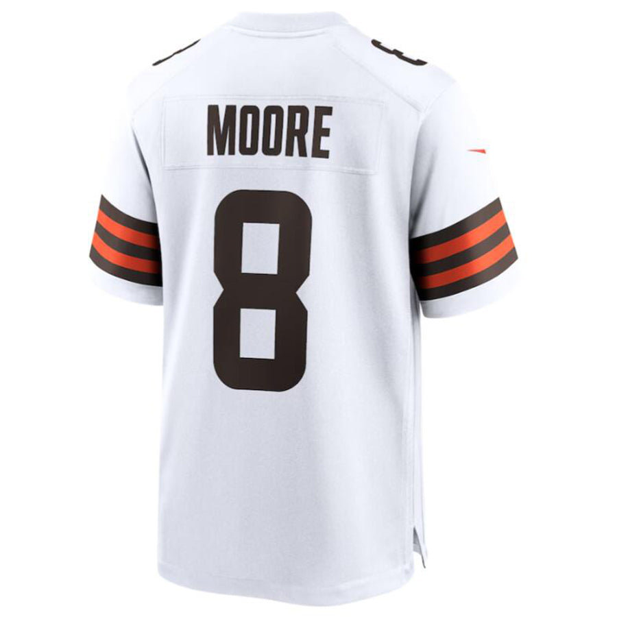 Silnrao C.Browns #8 Elijah Moore White Game Retired Player Jersey American Stitched  Jerseys